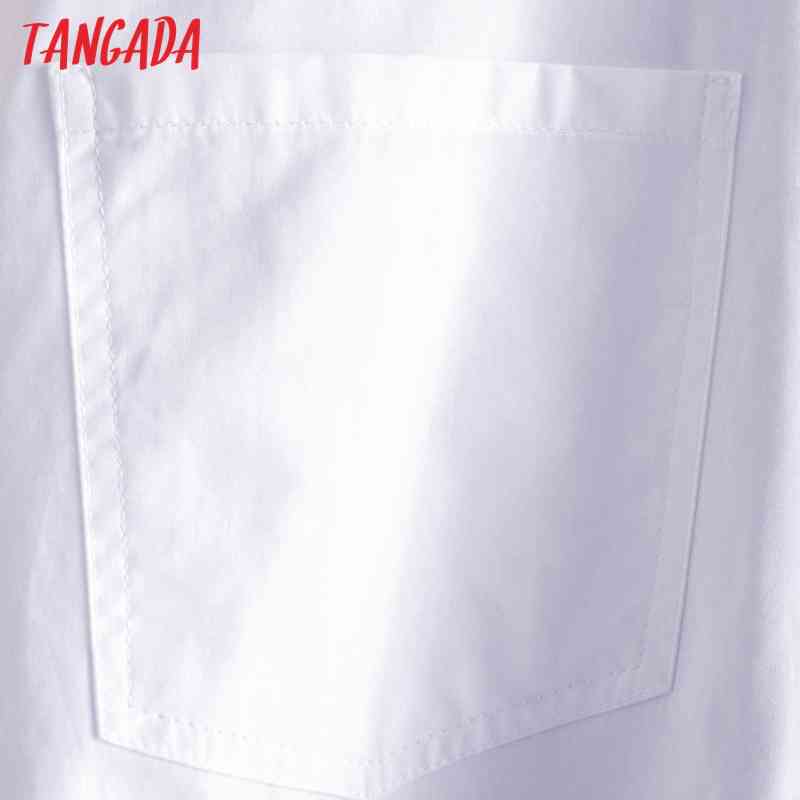 Women Retro White Crop Peter Pan Collar Chic Female Shirt Tops CE122 210416