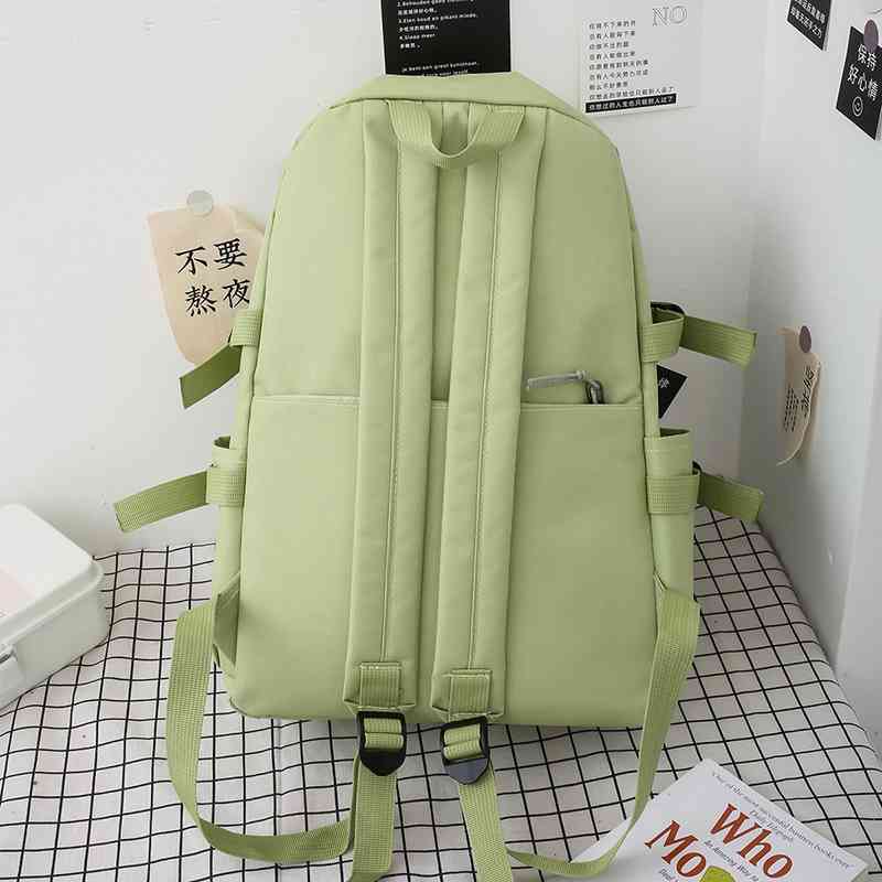 5 Piece Set School Bags For Teenage Girls Women Backpack Canvas Travel Bagpack Notebook Bookbags Teen Student Schoolbag 210809