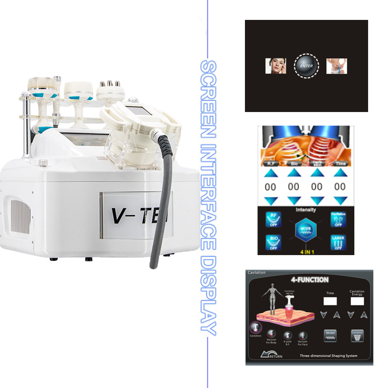 V10 ultrasonic vacuum roller massage cellulite reduction infrared laser slimming bio skin tightening rf body machine 5 handle