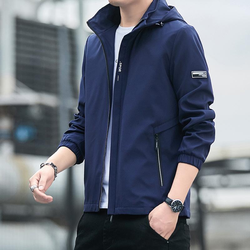 Men Clothing 2021 Spring Large Size Hooded Cardigan Jacket Men's Korean Casual Fashion Slim Workwear Jackets