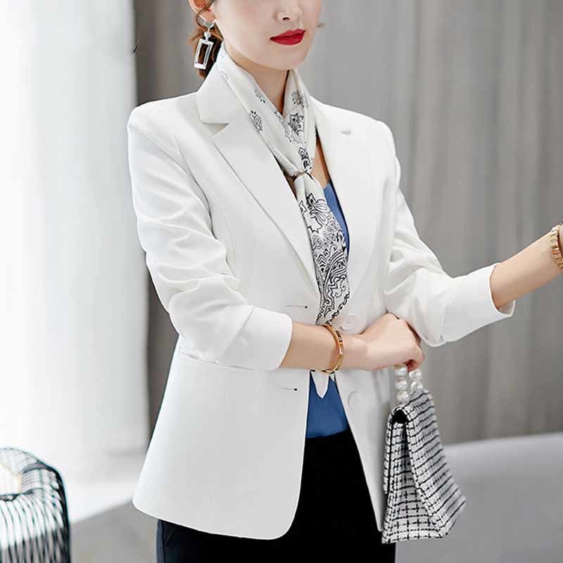 Large Size Long Sleeve Autumn and Winter Women Coat OL Style Suit Slim Casual Blazer Feminino 1343 210518