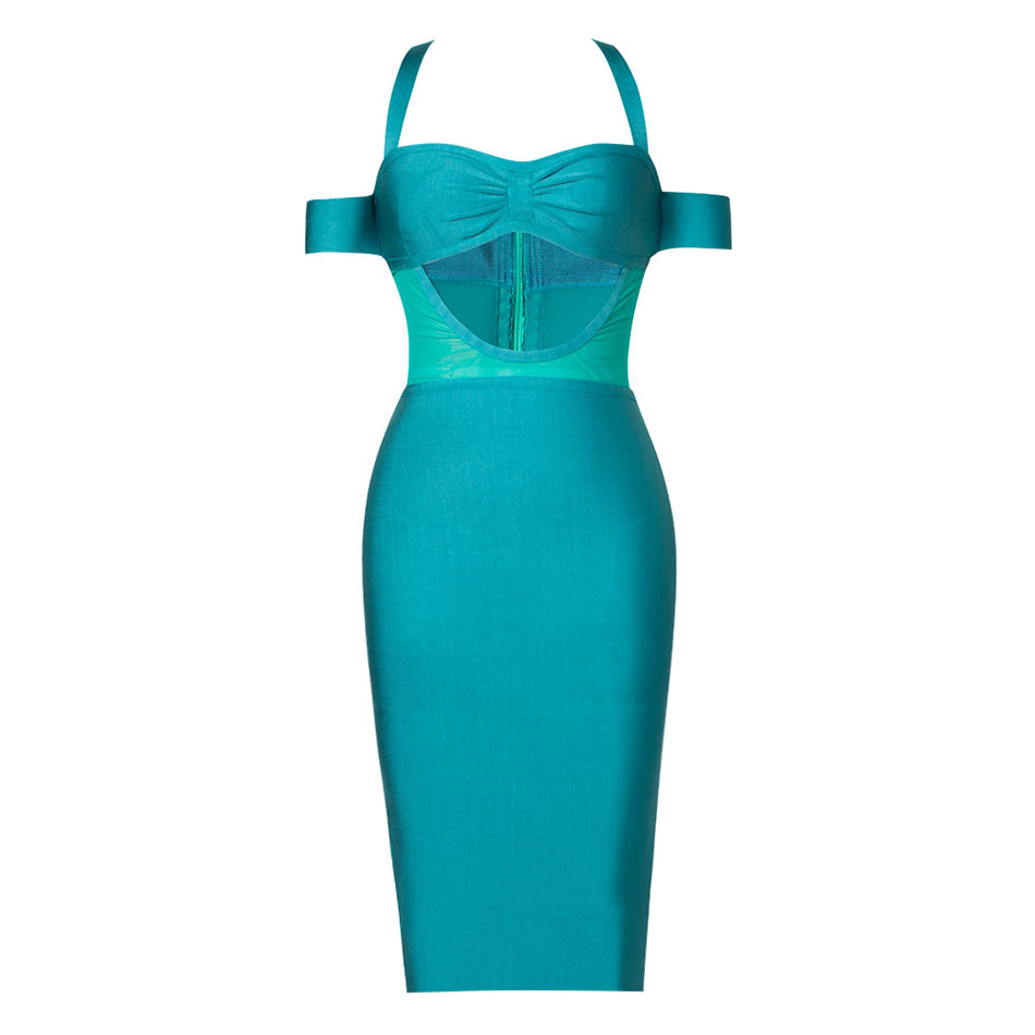 Free Women's Summer Bandage Dress Sexy Spaghetti Strap Sleeveless Bodycon Hollow Club Party Midi Vestido 210524