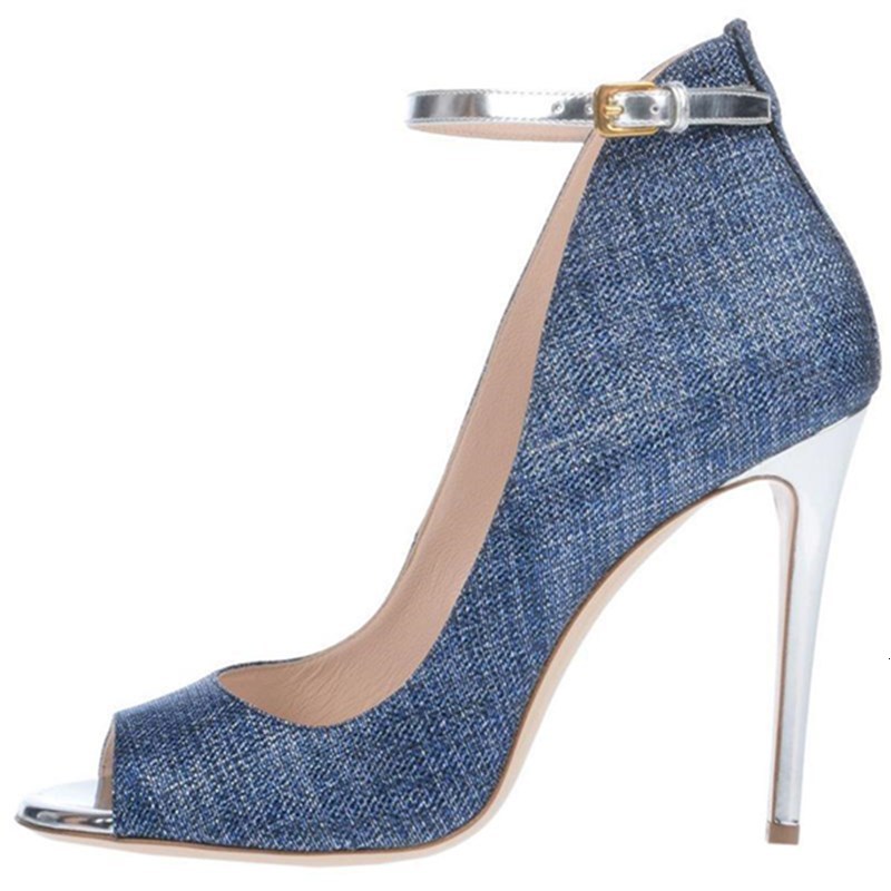Sandals Spring fish mouth stiletto high heel denim fashion all-match sandals handmade custom sexy extra large casual women's singl, Blue
Sandals Spring fish mouth stiletto high heel denim fashion all-match sandals handmade custom sexy extra large casual women's singl, Blue