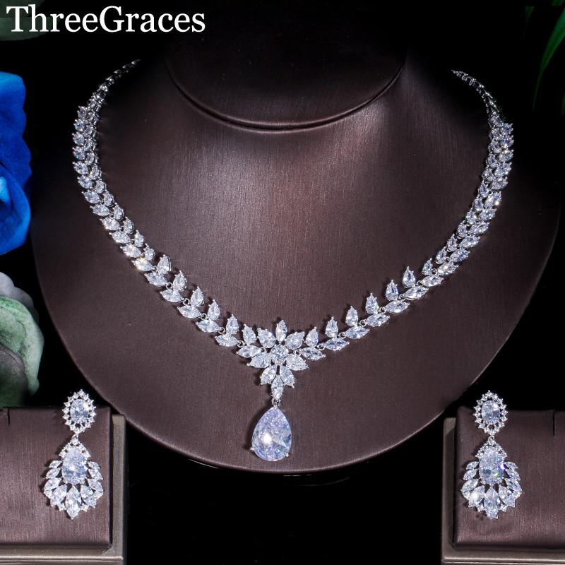 Earrings & Necklace ThreeGraces Shiny CZ Crystal White Gold Big Dangle Drop Wedding Earring And Charming Bridal Costume Jewelry Set JS079, As pic
Earrings & Necklace ThreeGraces Shiny CZ Crystal White Gold Big Dangle Drop Wedding Earring And Charming Bridal Costume Jewelry Set JS079, As pic