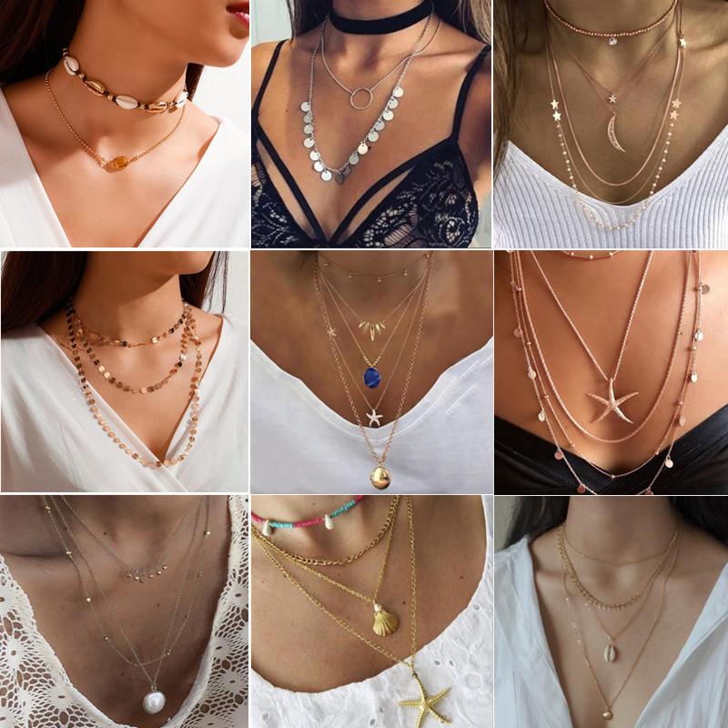 Pendant Necklaces Women Vintage Coin Shell Starfish Necklace 2021 Bohemian Plating Gold Silver Color Layered Choker Party Gift
Pendant Necklaces Women Vintage Coin Shell Starfish Necklace 2021 Bohemian Plating Gold Silver Color Layered Choker Party Gift