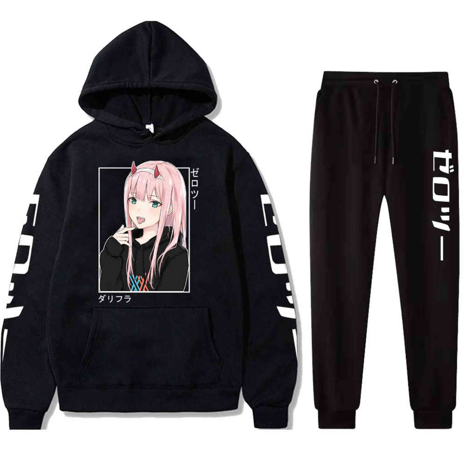 New Kawaii Anime Darling In The Franxx Men Women Unisex Hoodies Sweatshirts Zero Two Hoodie Pants Harajuku Jogging Suits Y1109
New Kawaii Anime Darling In The Franxx Men Women Unisex Hoodies Sweatshirts Zero Two Hoodie Pants Harajuku Jogging Suits Y1109