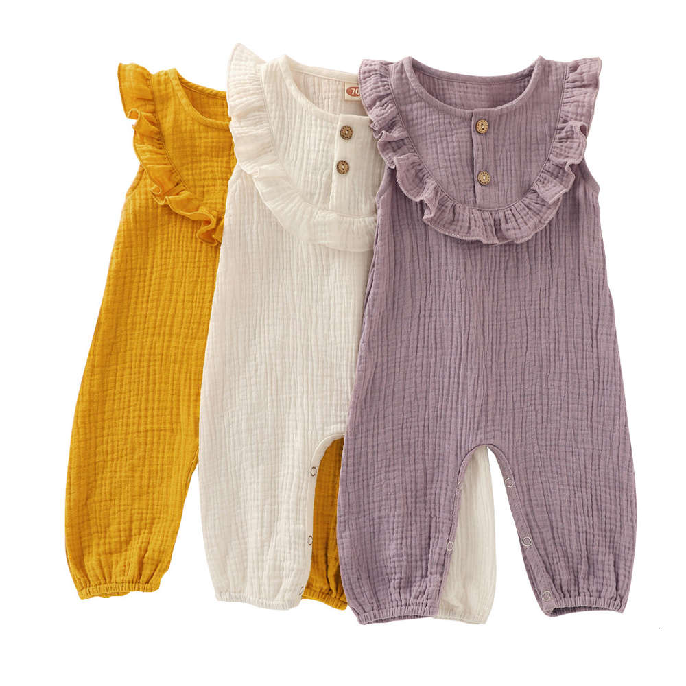 Romper summer 0-2T cotton hemp sleeveless short creeping suit BABY BODYSUIT baby boys' and girls' clothes, White
Romper summer 0-2T cotton hemp sleeveless short creeping suit BABY BODYSUIT baby boys' and girls' clothes, White