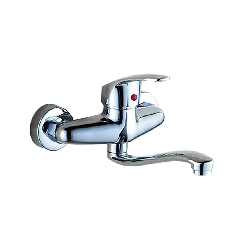Double Hole Cold And Faucet Single Handle Wall-mounted Entry Type Tap With Spout Very Short 15 Cm Bathroom Sink Faucets