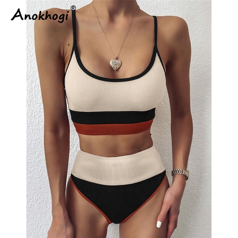 Women' Swimwear Striped Patchwork High Waist Women Bikini Sets Padded Hit Color Ladies Beach Bikinis H232, Black
Women' Swimwear Striped Patchwork High Waist Women Bikini Sets Padded Hit Color Ladies Beach Bikinis H232, Black