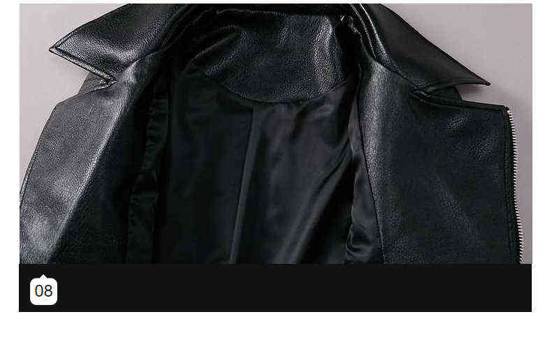 Idopy Men's Punk Leather Jackets Black Rivets Motorcycle Leather Jackets Studded Gothic Slim fit Biker Leather Coat for Male 211111