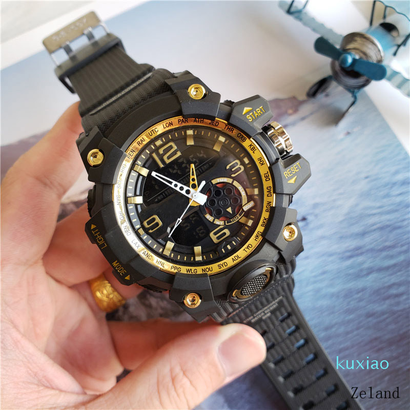 Sports Military Mens Watch outdoor G style LED Dual display Multifunction Men shock Watches Rubber strap clock, Slivery;brown
Sports Military Mens Watch outdoor G style LED Dual display Multifunction Men shock Watches Rubber strap clock, Slivery;brown