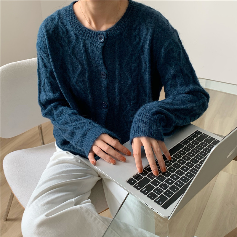 Comelsexy Korean Leisure Early Autumn Gentle Knitting Sweater Women Chic Fashion Versatile Loose Twist Lazy Sweater 210515