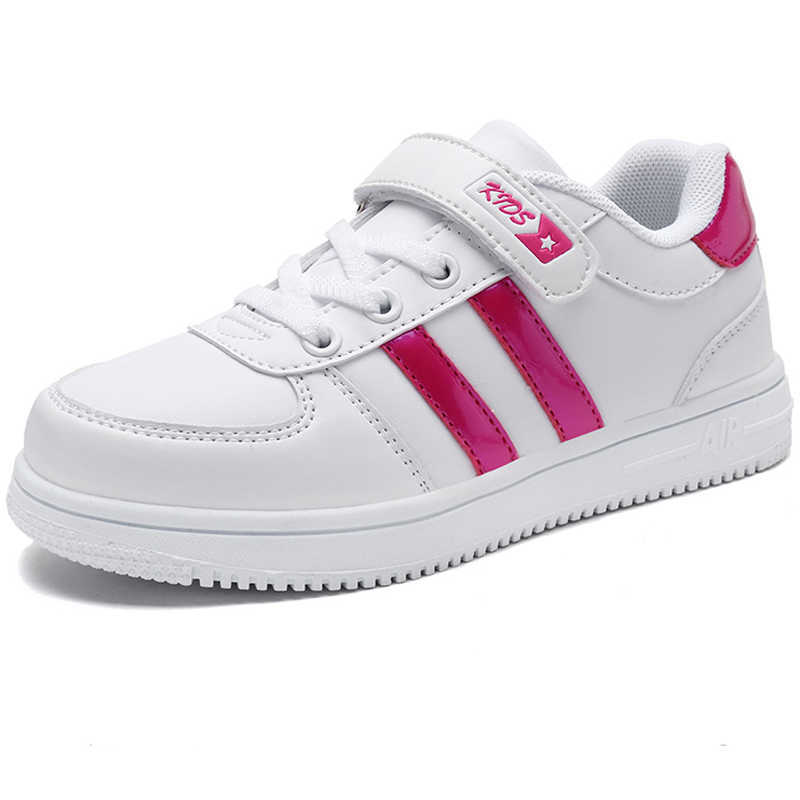 Boys Non-slip Fashion Sneakers Children Casual Shoes Boys Child Flats Kids Shoes Rubber Girls Students Unisex Walking Shoe White Y0809