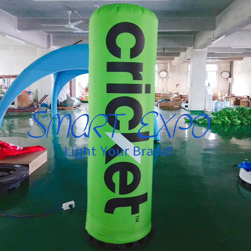 Inflatable Illuminating Column Dia0.63XH2.5m for Promotion Event with Base Blower LED Light Custom Logo Printing