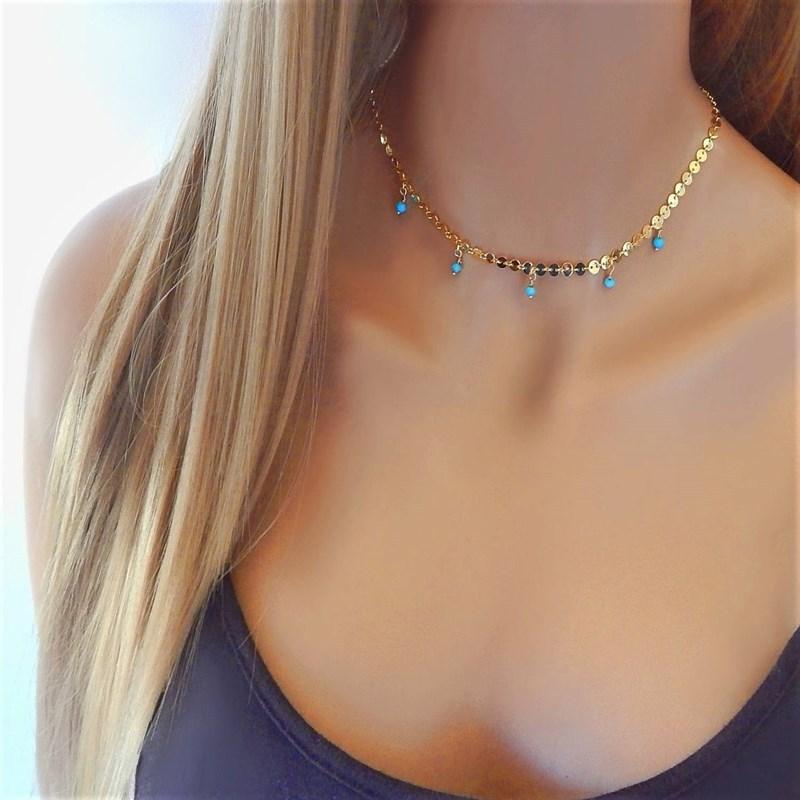 Chokers Fashion Gold Silver Color Sequins Tassel Choker Necklace Bohemian Style Pendant For Women Ladies Jewellry Colares
Chokers Fashion Gold Silver Color Sequins Tassel Choker Necklace Bohemian Style Pendant For Women Ladies Jewellry Colares