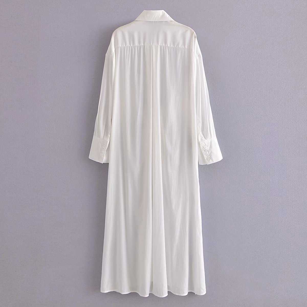 Women Draped Midi Shirt Dress elegant Casual Vintage Chic Lady Woman Summer Maxi Dress robe femme 210709