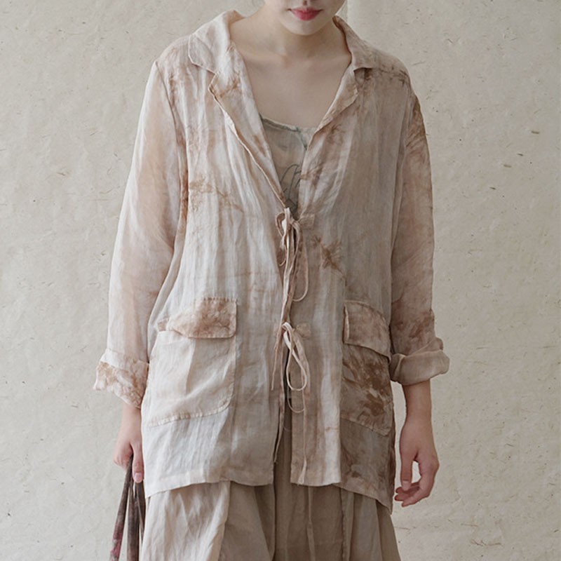 Johnature Loose Comfortable Retro Tie Dye Turn-down Collar Cotton Linen Lace Up Coat Autumn Women Leisure Cardigan Coat 210521, Khaki
Johnature Loose Comfortable Retro Tie Dye Turn-down Collar Cotton Linen Lace Up Coat Autumn Women Leisure Cardigan Coat 210521, Khaki