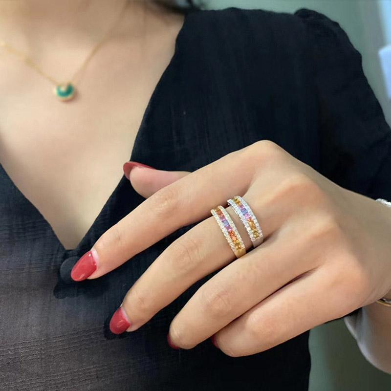 Cluster Rings Adjustable Rainbow For Women Luxury Silver Color Korean Ring Female Jewelry Zircon Finger Accessories Wholesale KCR253, Golden;silver
Cluster Rings Adjustable Rainbow For Women Luxury Silver Color Korean Ring Female Jewelry Zircon Finger Accessories Wholesale KCR253, Golden;silver