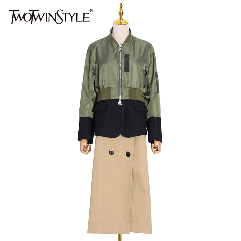 Fake Two Patchwork Windbreaker For Women Turtleneck Long Sleeve High Waist Hit Color Casual Trench Female Fashion 210524, Aspicture
Fake Two Patchwork Windbreaker For Women Turtleneck Long Sleeve High Waist Hit Color Casual Trench Female Fashion 210524, Aspicture