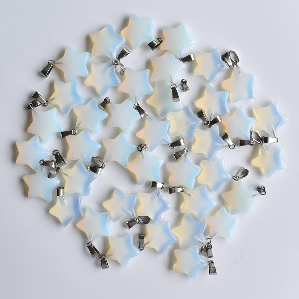Natural Stone hexagonal prism water drop heart opal Healing Pendants Charms DIY necklace Jewelry Accessories Making