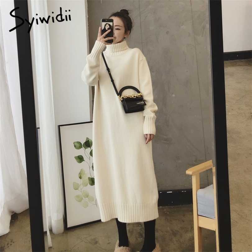 syiwidii turtleneck sweater dres autumn winter casual loose ribbed knitted black beige clothes solid es 211110
syiwidii turtleneck sweater dres autumn winter casual loose ribbed knitted black beige clothes solid es 211110