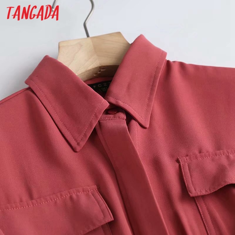 Fashion Women Elegant Solid Shirt High Quality Long Sleeve Ladies Midi Dress Vestidos 4C58 210416