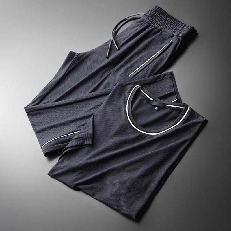 Brand Mens Sets (t-shirt+pants) Luxury Short Sleeve Round Collor T-shirt Man Tracksuit Plus Size 4xl Slim Sport Men Men's Tracksuits