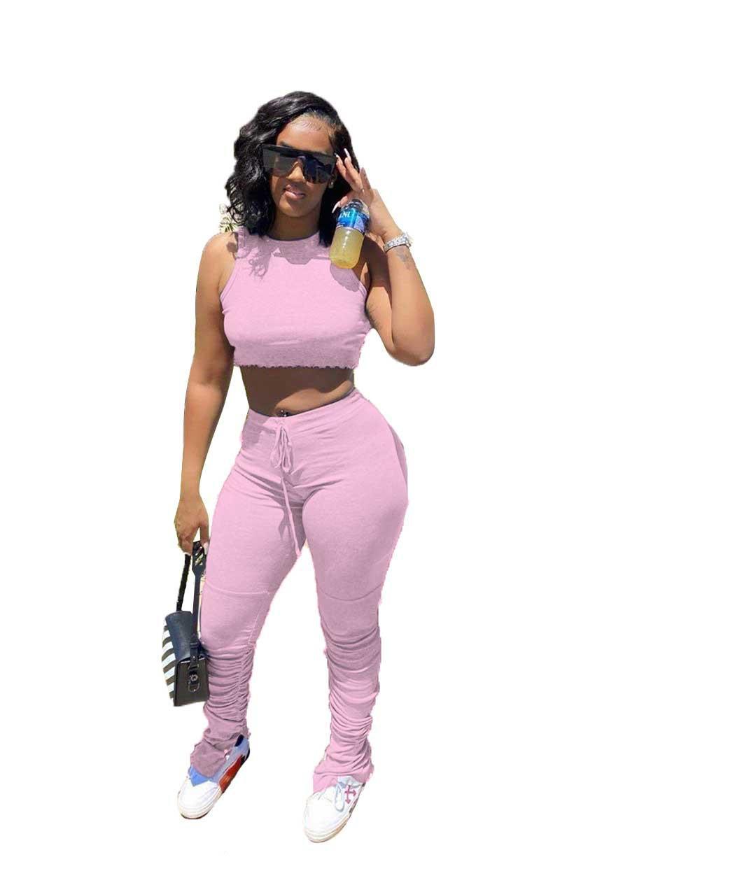 Women Set Two Pieces Sets Tracksuits Sleeveless Crop T-shirt & Skinny Stacked Leggings Pants Suit Fitness Outfits Matching 2XL, Orange
Women Set Two Pieces Sets Tracksuits Sleeveless Crop T-shirt & Skinny Stacked Leggings Pants Suit Fitness Outfits Matching 2XL, Orange