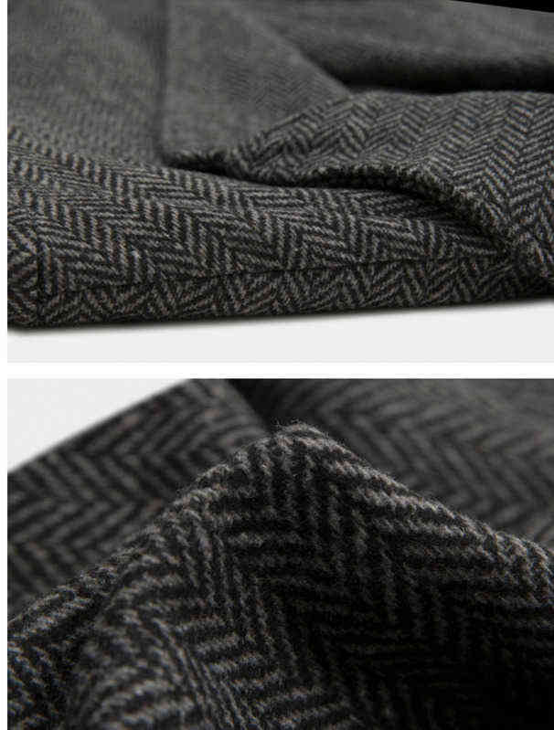 IEFB Mrcyc winter heavy woolen overcoat men's Korean version knee length windbreaker loose herringbone coat fashion 9Y4487 211122