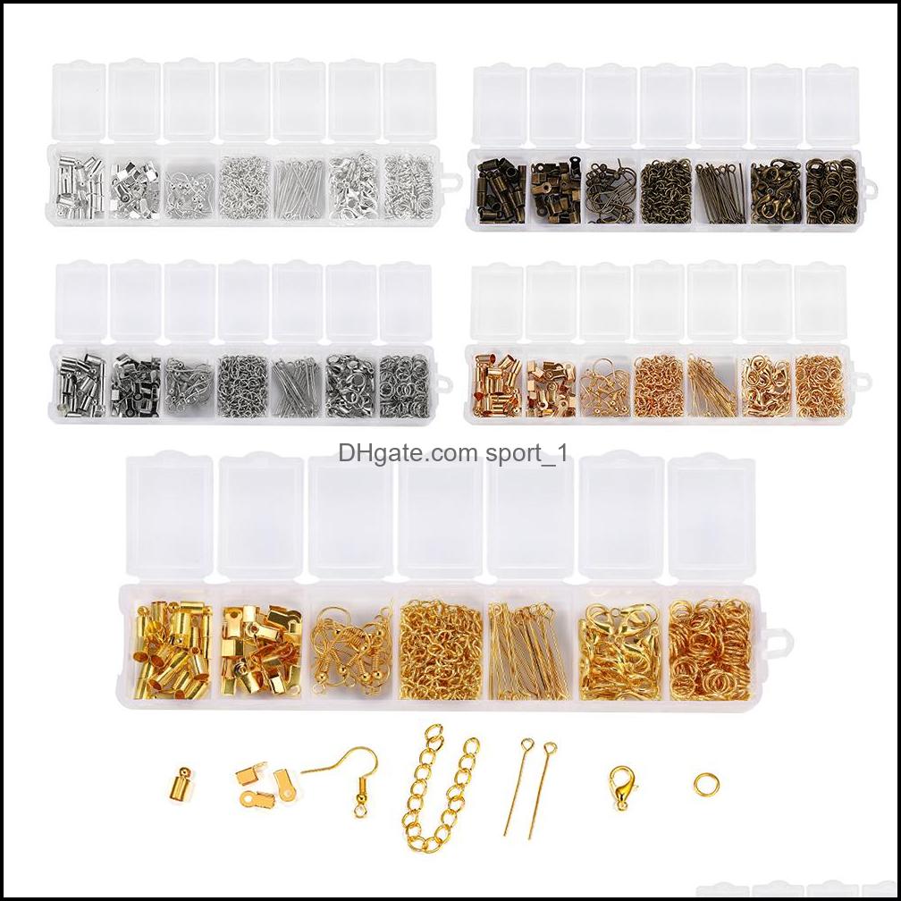 Clasps Hooks Findings & Components 390Pcs Set Jump Rings Lobster Clasp Ear Hook Pins Chain For Diy Jewelry Making Kit Finding Aessories Supp
Clasps Hooks Findings & Components 390Pcs Set Jump Rings Lobster Clasp Ear Hook Pins Chain For Diy Jewelry Making Kit Finding Aessories Supp