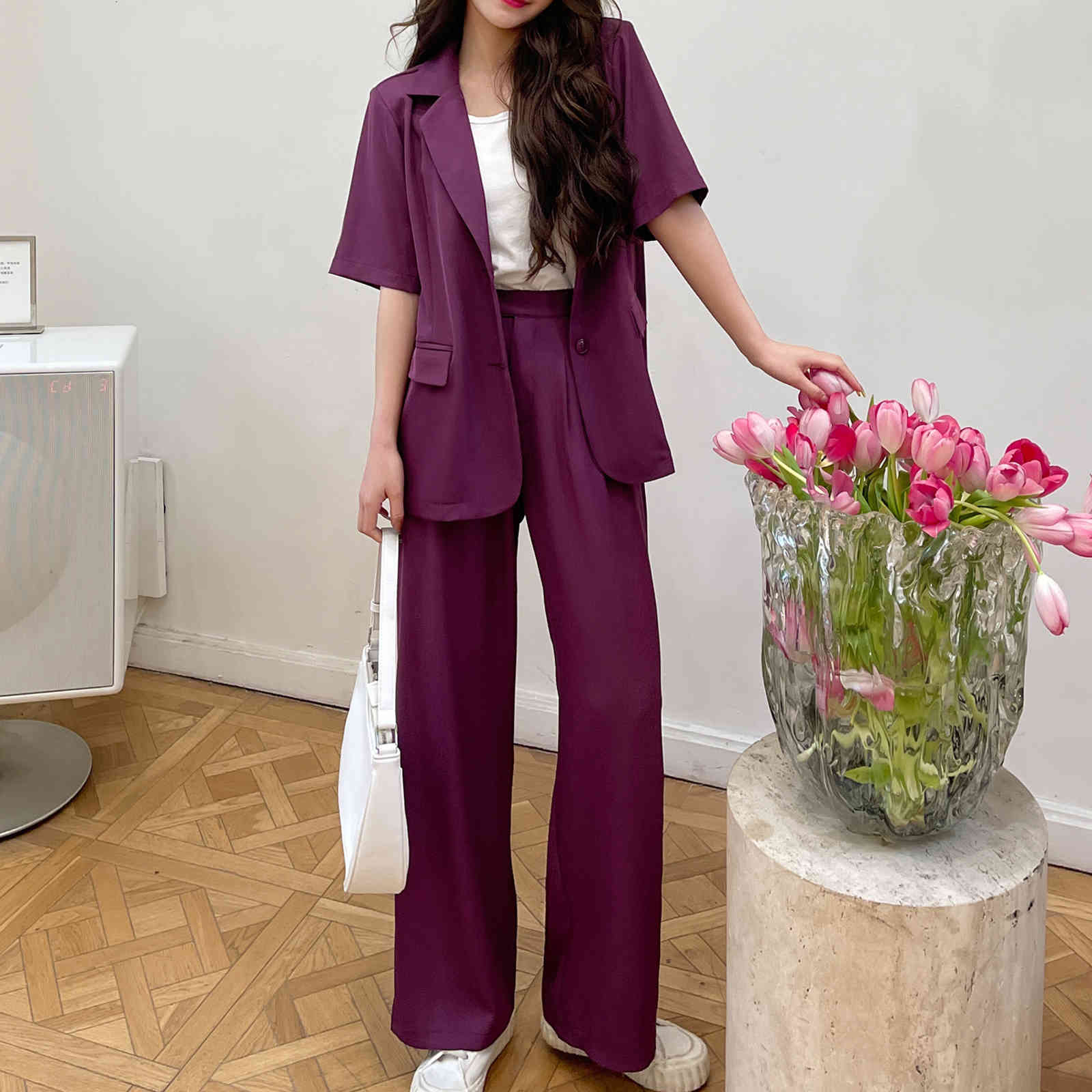Women's Two Piece Pants Conjunto com 2 peças de blazer feminino, jaqueta e calça soltas, elegante, para escritório, AI50, 1# shoe box
Women's Two Piece Pants Conjunto com 2 peças de blazer feminino, jaqueta e calça soltas, elegante, para escritório, AI50, 1# shoe box