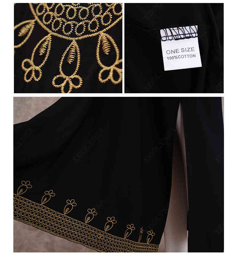 100% Cotton Elegant Embroidered Mandarin Collar Short Sleeve Side Split Summer Dress Women Street Wear Casual Maxi Dress N1154 210409