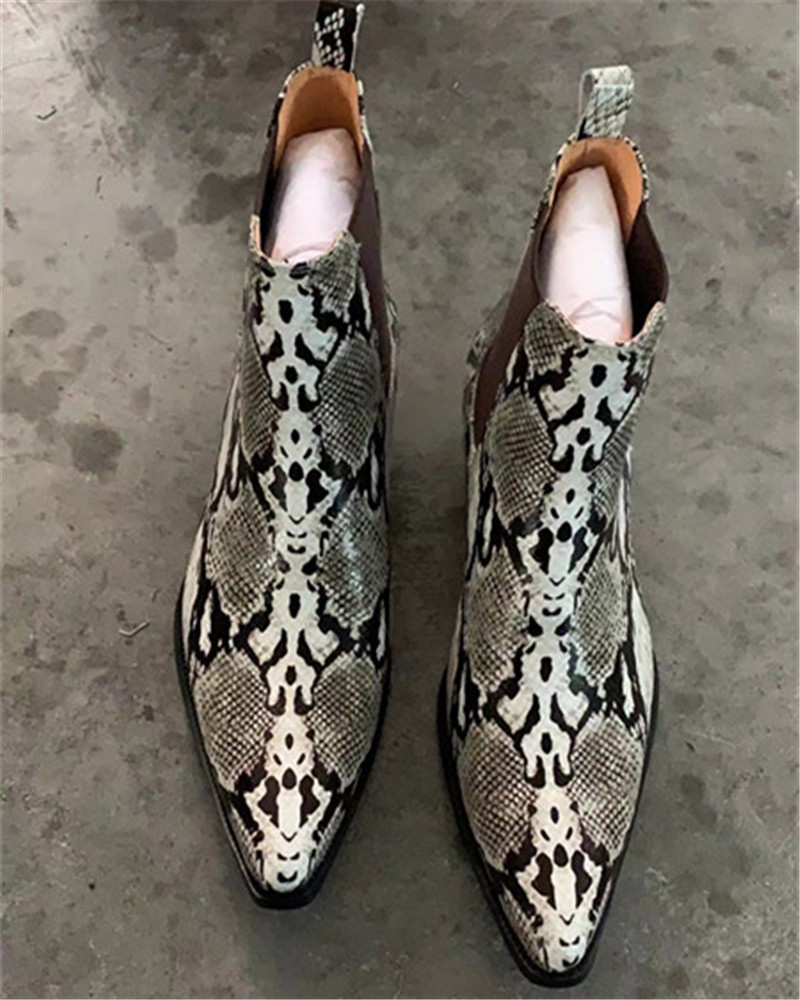 Handmade customized high top Serpentine genuine leather men Boots dress wedding business shoes