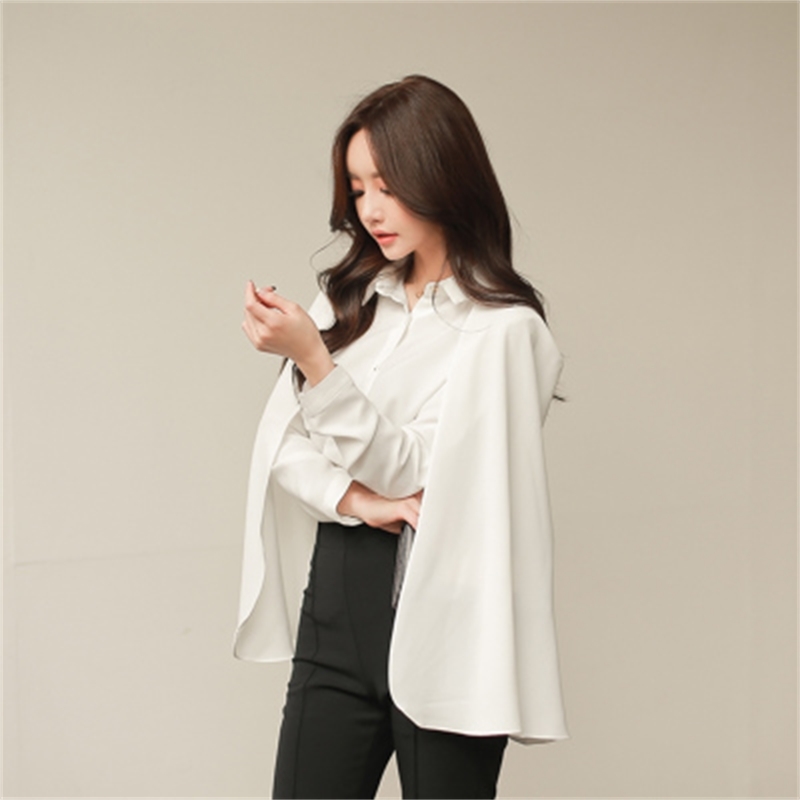 Arrival Women's Cloak Blouse Shirts Elegant White Sunscreen Ladies Fashion Tops 210520