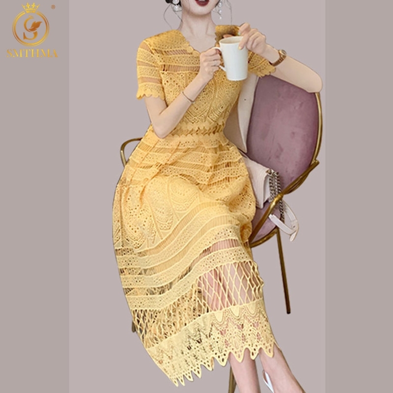 Fashion Yellow Lace Hollow Out Summer Dress Women Short Sleeve High Quality Runway Long Dresses Vestidos 210520, Photo color
Fashion Yellow Lace Hollow Out Summer Dress Women Short Sleeve High Quality Runway Long Dresses Vestidos 210520, Photo color