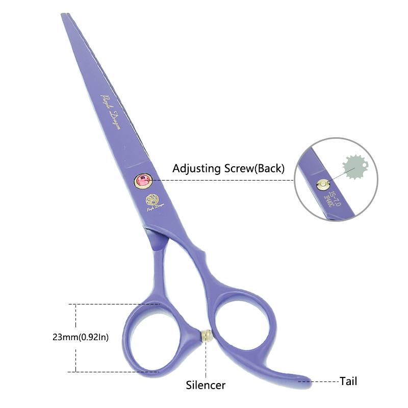 Hair Scissors Purple Dragon 7.0" Professional Pets Grooming Japan Steel Dogs Cutting Thinning Shears Curved Hairdressing Tools B0038B
