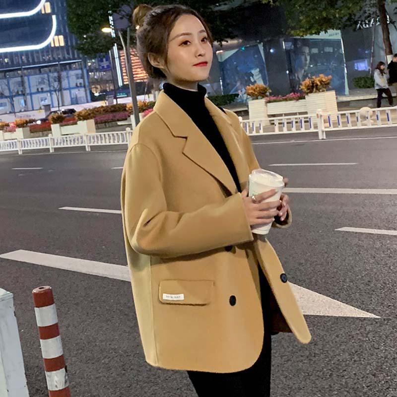 Women' Wool & Blends Small Business Suit Double-faced Cashmere Coat Short Spring 2021 Herbon Style Loose Woolen, Black
Women' Wool & Blends Small Business Suit Double-faced Cashmere Coat Short Spring 2021 Herbon Style Loose Woolen, Black
