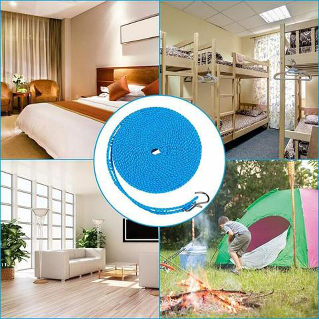 Tendedero retractile wind-proof suspension rope Drying rope hangers of anti-slip plastic clothes easy to carry retractable line