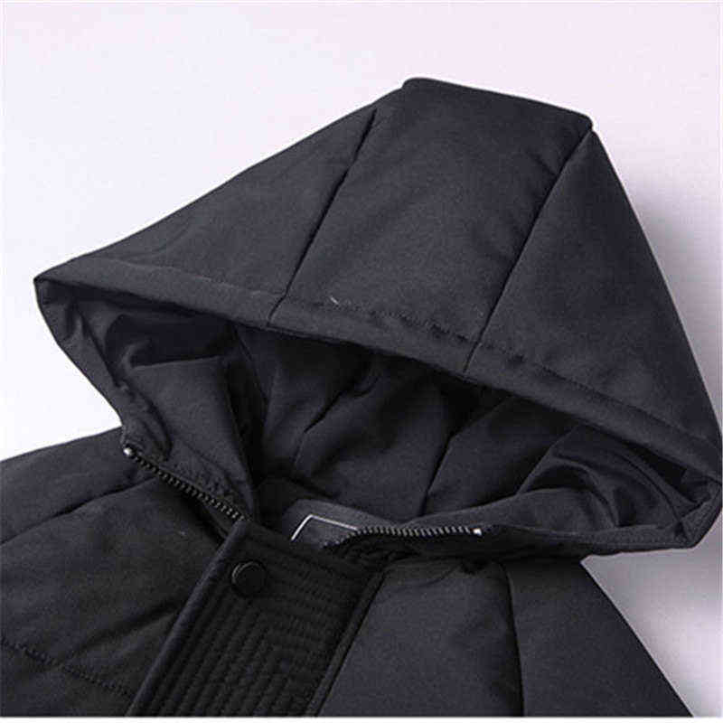 Winter Clothes For Teen Boys 5 To 14Years Thicken Warm Kids Long Jacket Black Cotton Parkas Casual Children Snow Coat Outerwears 211111