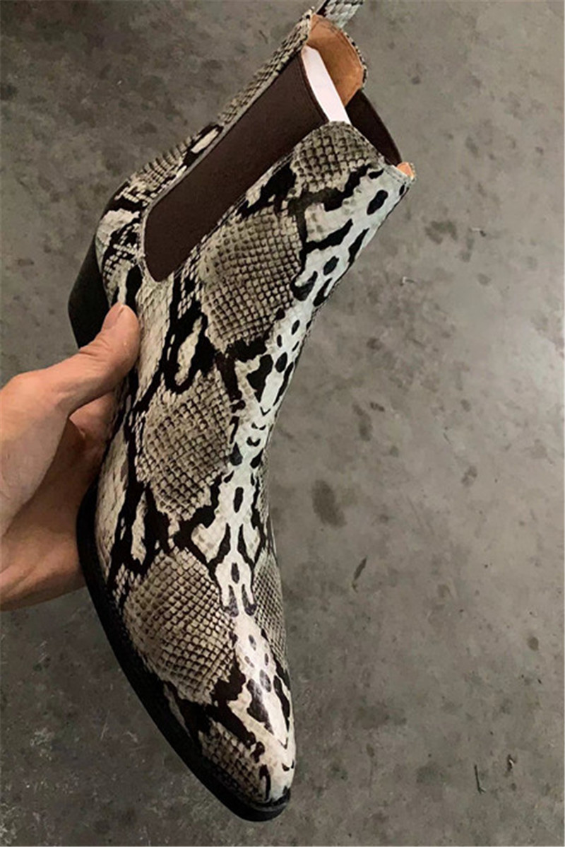 Handmade customized high top Serpentine genuine leather men Boots dress wedding business shoes