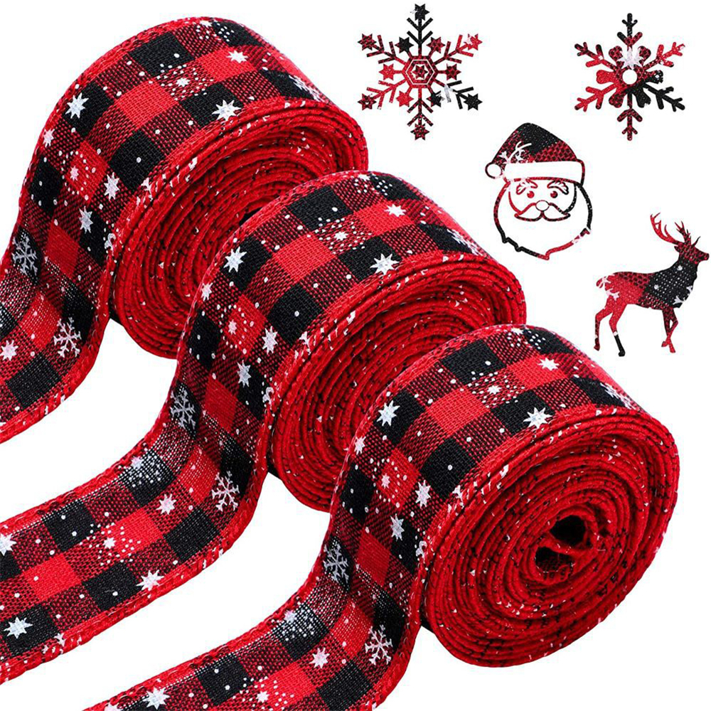 Christmas Wired Ribbons Red Black Buffalo Plaid Snowflake for Xmas DIY Wrapping Wedding Floral Bow Craft XBJK2111
Christmas Wired Ribbons Red Black Buffalo Plaid Snowflake for Xmas DIY Wrapping Wedding Floral Bow Craft XBJK2111