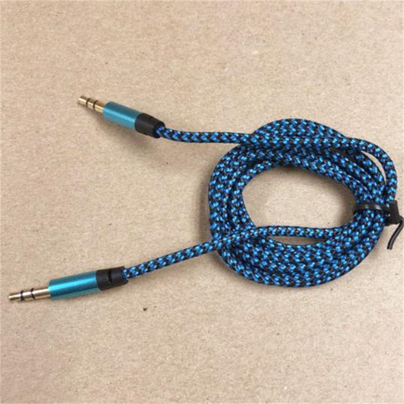Car Audio AUX Extention Cable Nylon Braided 3ft 1M wired Auxiliary Stereo Jack 3.5mm Male Lead for Andrio Mobile Phone Speaker