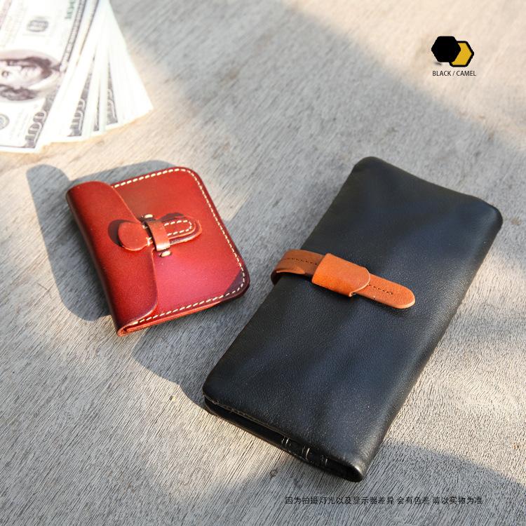 Multipurpose Men's Genuine Leather Wallet - Designer Belted Money Bag with Phone Slot