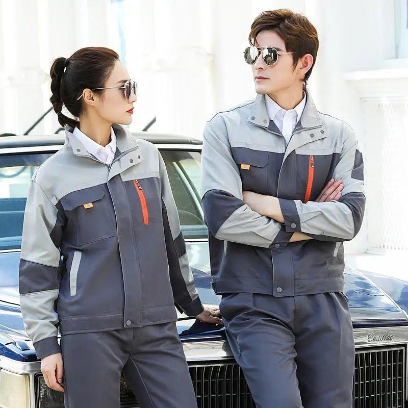 Long Sleeve Work Clothes Suit Men's Women's Wear-resistant Customized Auto Repair Labor Protection Factory Workshop Tracksuit Tracksuits