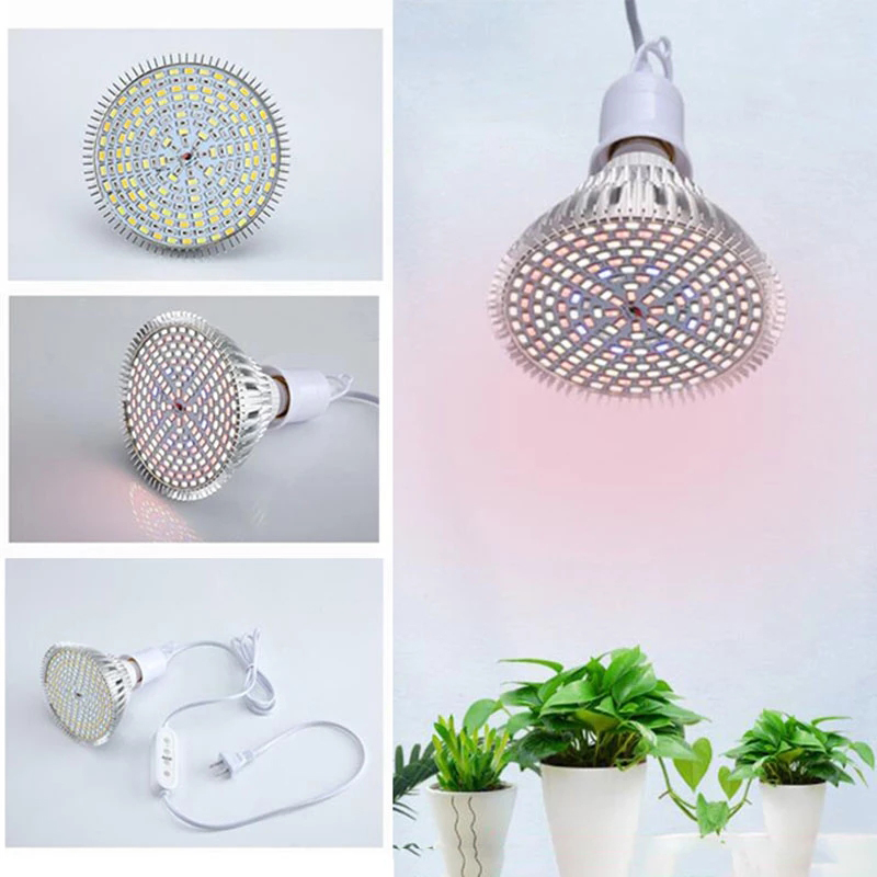 Spectrum Full LED Grow Light E27 Growing Plant Lamp 5730SMD Bulb 184LEDs AC85-265V for Greenhouse Flower Fruits ing 184s
