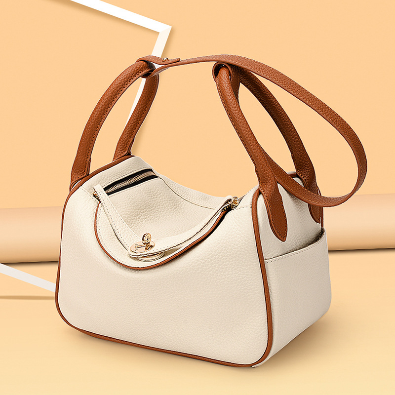 Foreign Trade Genuine Leather Bag Womens Boston Bag First Layer Cattlehide Leather Fashion Large Capacity Shoulder Messenger Bag Simple Pill, White
Foreign Trade Genuine Leather Bag Womens Boston Bag First Layer Cattlehide Leather Fashion Large Capacity Shoulder Messenger Bag Simple Pill, White