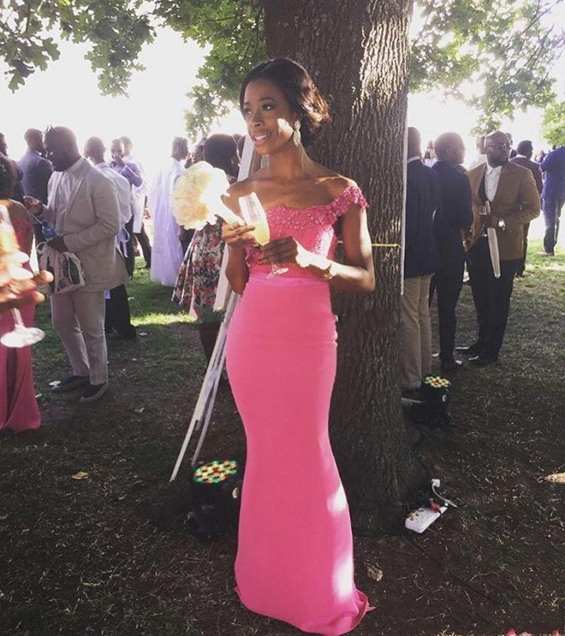 Hot Pink 2021 Plus Size Bridesmaid Off Shoulder Appliques Lace Mermaid Maid of Honor Wedding Guest Dress Women Wear Formal Party Dresses es