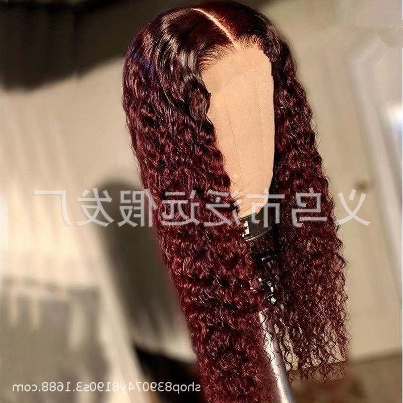 red wine New women's solid color medium split long hair small curly rose net wig Headcover
red wine New women's solid color medium split long hair small curly rose net wig Headcover