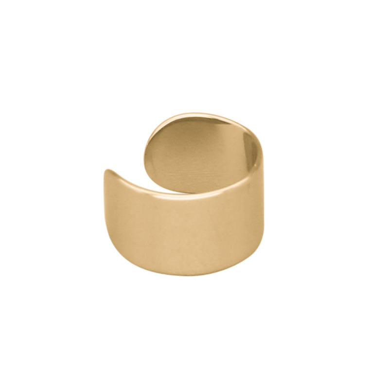 Simple Creative Pierced Ear Cuffs Punk Stainless Steel Gold Silver Color Clip Women Men Hip Hop Earrings Brincos