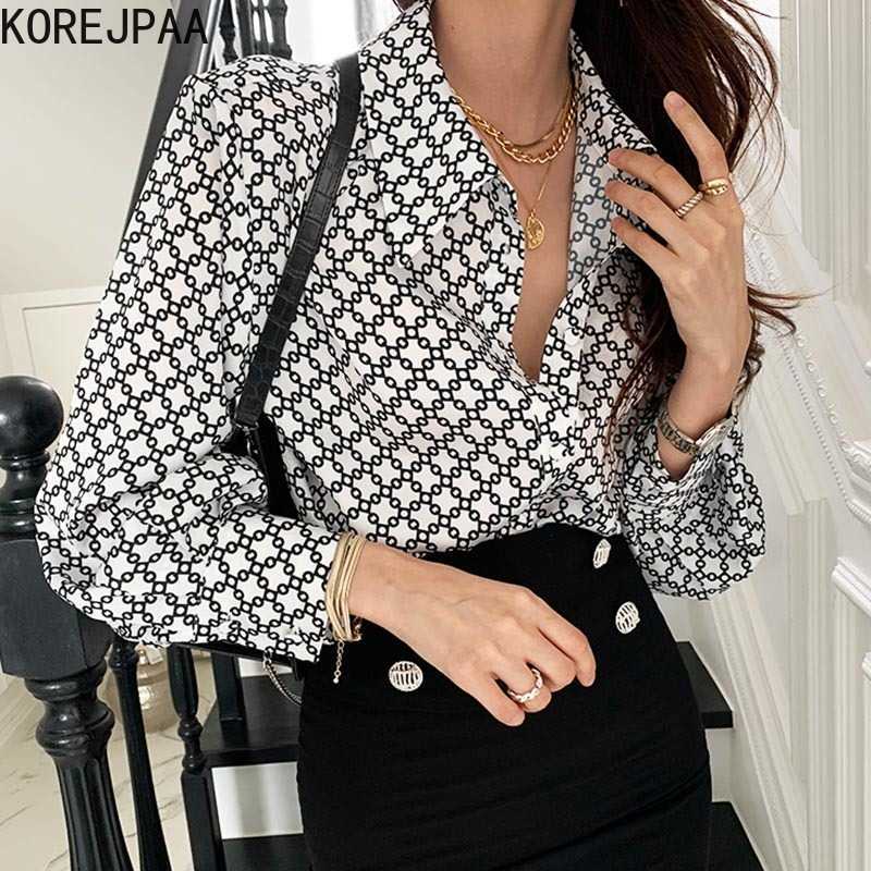 Korejpaa Women Shirt Summer Korean Chic Lady Retro Temperament Lapel Abstract Circle Printing Design Lantern Sleeve Blouses 210526, Black
Korejpaa Women Shirt Summer Korean Chic Lady Retro Temperament Lapel Abstract Circle Printing Design Lantern Sleeve Blouses 210526, Black